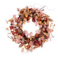 Vickerman Autumn Orange Assorted Maple leaves and Pinecones Collection