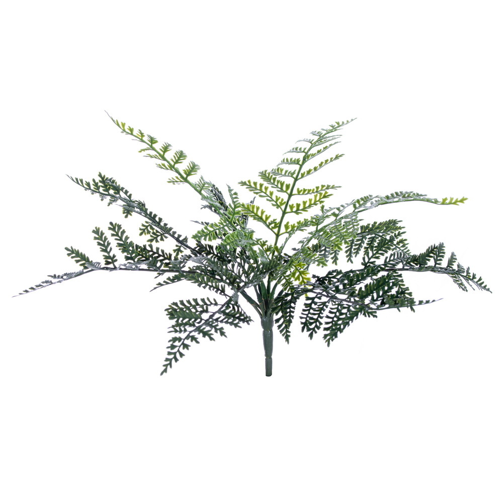 13" Green Ostrich Fern Bush UV 3/Bag