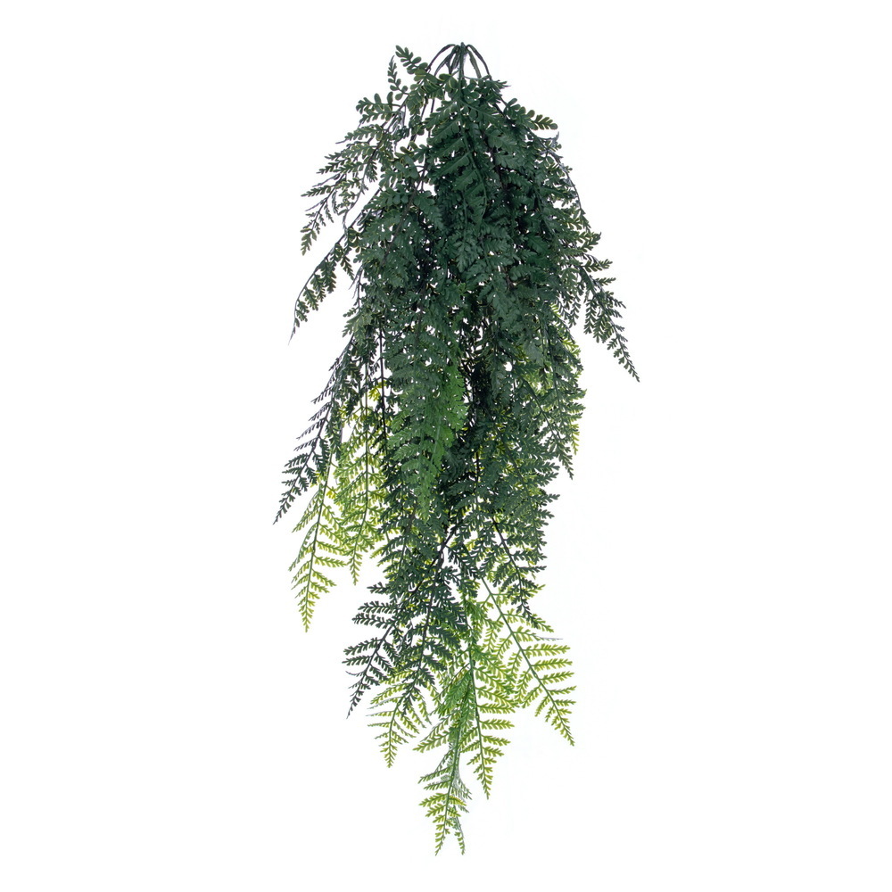 37" Green Ostrich Fern Hanging Bush UV