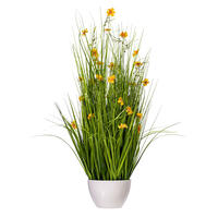 Vickerman Artificial Yellow Potted Artificial Cosmos and Grass