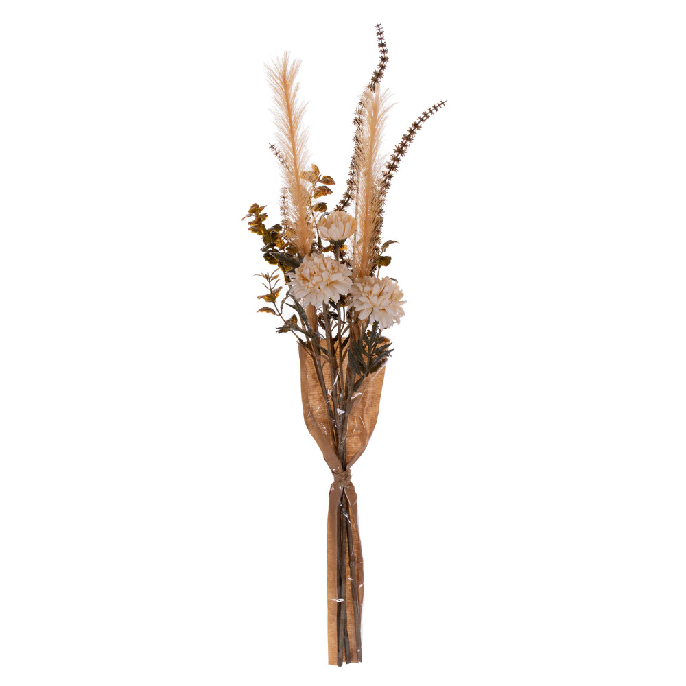 25" Artif Mix Straw Flwr/Pmps Bqut