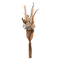 25" Artif Mix Straw Flwr/Pmps Bqut