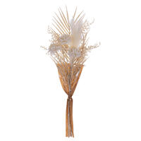 23" Artif Crm Straw Flwr/Pmpas/Palm Bqut