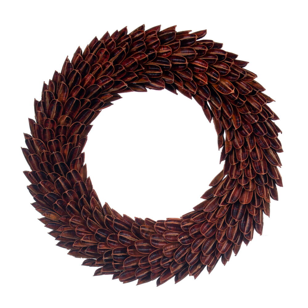 18" Brown Natural Hemp Shell Wreath