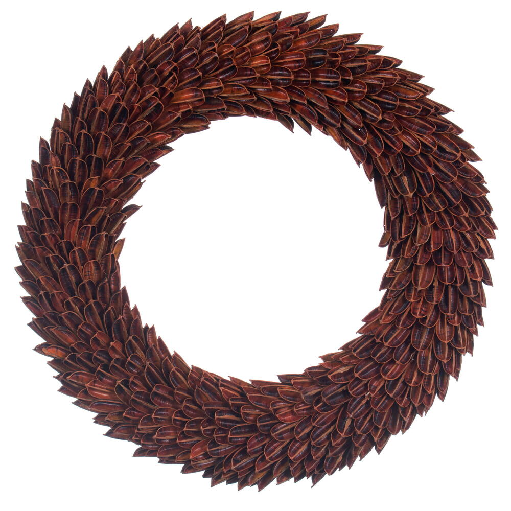 18" Brown Natural Hemp Shell Wreath