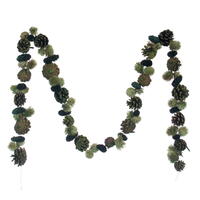 6' Green Mix Natural Pinecone Garland