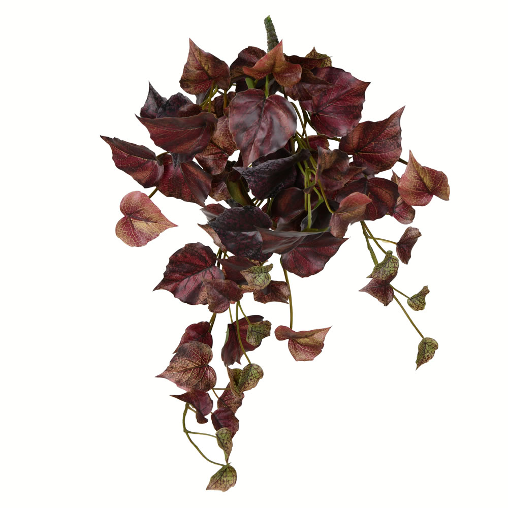 Vickerman Artificial Burgundy Grape Leaf Ivy Hanging Bush