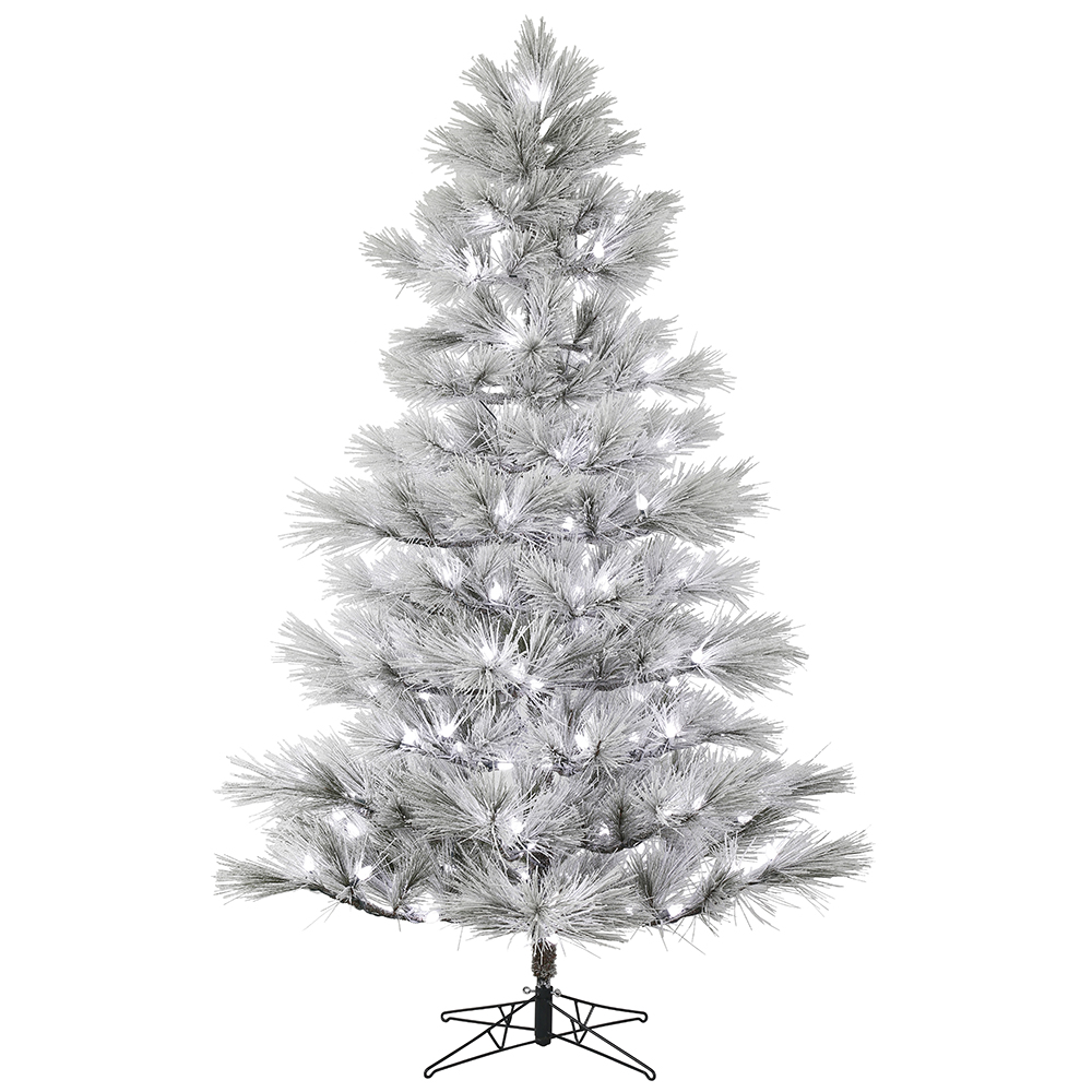 Vickerman Flocked Alder Long Needle Pine Artificial Christmas Series