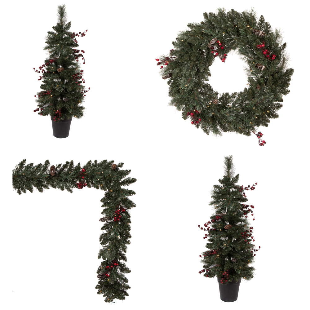 4Pc Decorated B/O Front Door Set