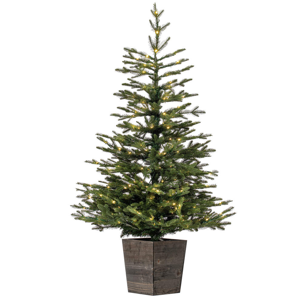 Vickerman Gibson Slim Potted Pine Artificial Christmas Tree