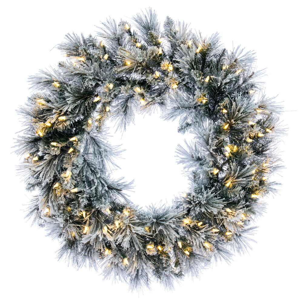 Vickerman Flocked Jackson Pine Artificial Wreath