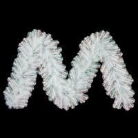 Vickerman White Iridescent Artificial Garland.
