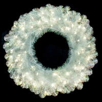 Vickerman White Iridescent Artificial Wreath