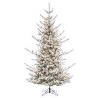 Vickerman Artificial Slim Frosted Natural Fir Christmas Tree