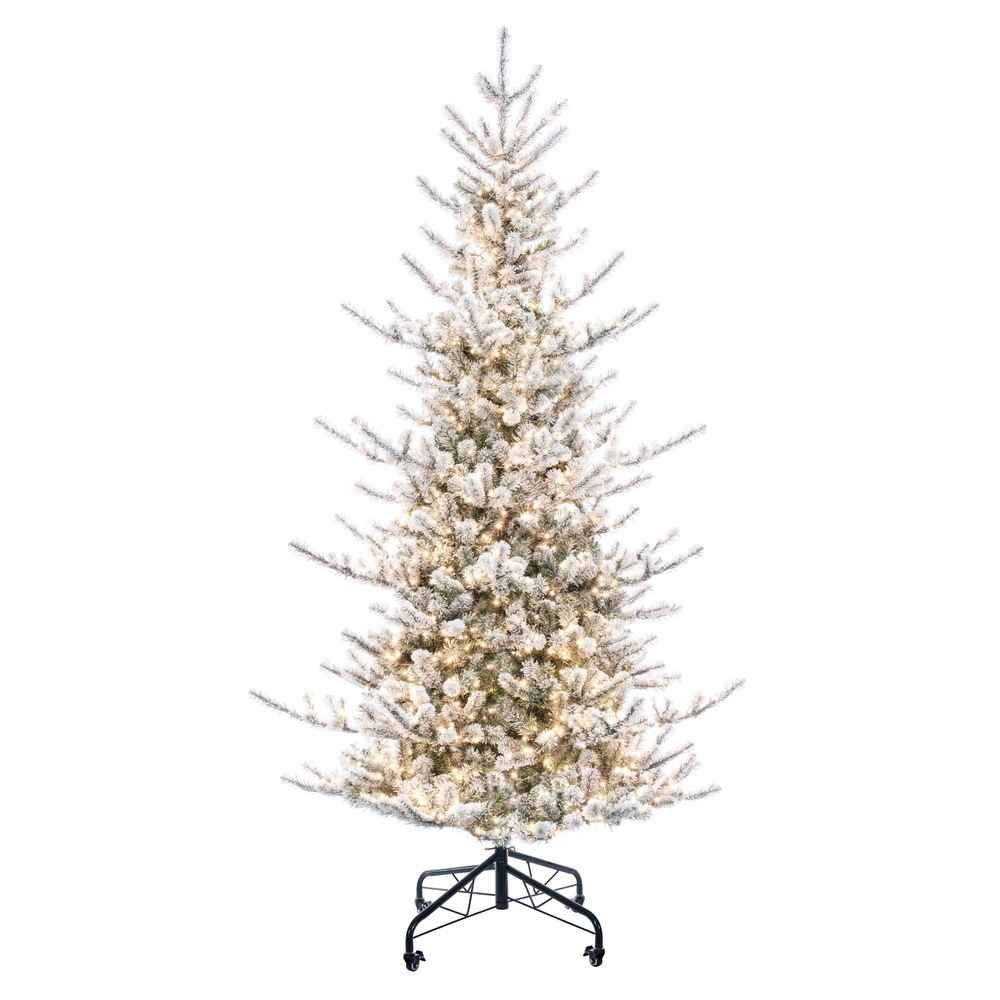 Vickerman Artificial Slim Frosted Natural Fir Christmas Tree