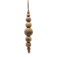 7" Natural Wooden Bead Ornament 2/bag