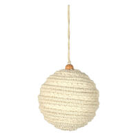 Vickerman White Braided Cotton Ball Ornament