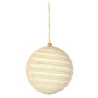 Vickerman White Braided Cotton Ball Ornament