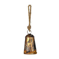 6" Antique Gold Country Bell Orn 2/Bag