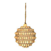 Vickerman Natural Wood Bead Ball Ornament