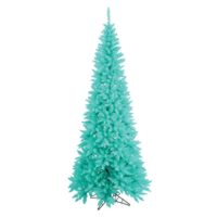 Vickerman Aqua Fir Slim Christmas Artificial Tree Dura-Lit