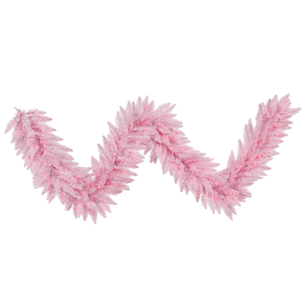 Vickerman Pink Artificial Christmas Garland