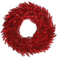 Vickerman Tinsel Red Artificial Christmas Wreath