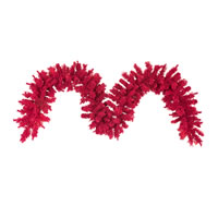 Vickerman Flocked Red Artificial Christmas Garland