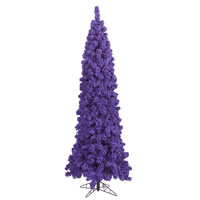 Vickerman Flocked Purple Pencil Fir Artificial Christmas Tree