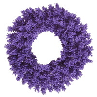 Vickerman Flocked Purple Artificial Christmas Wreath