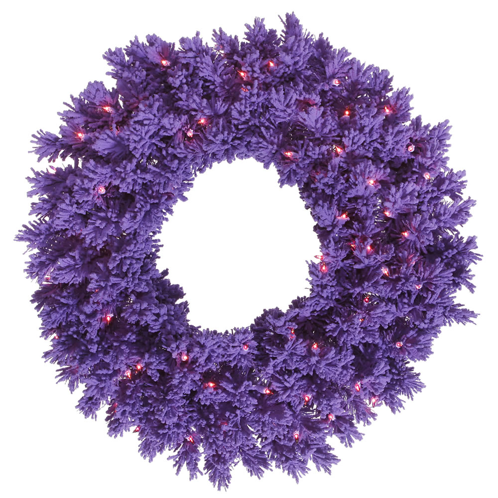 Vickerman Flocked Purple Artificial Christmas Wreath