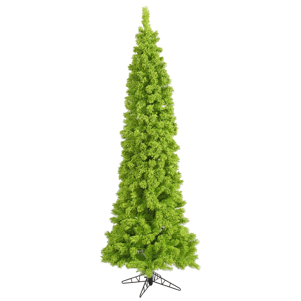 Vickerman Flocked Lime Pencil Fir Artificial Christmas Tree