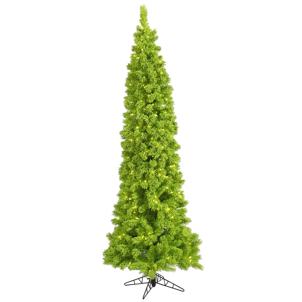 Vickerman Flocked Lime Pencil Fir Artificial Christmas Tree