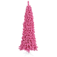 Vickerman Flocked Pink Pencil Fir Artificial Christmas Tree