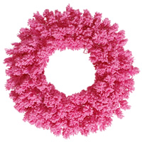 Vickerman Flocked Pink Artificial Christmas Wreath