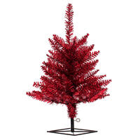 Vickerman Red Tinsel Fir Artificial Christmas Tree