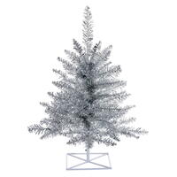 Vickerman Silver Tinsel Fir Artificial Christmas Tree