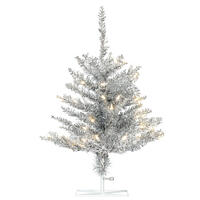 Vickerman Silver Tinsel Fir Artificial Christmas Tree