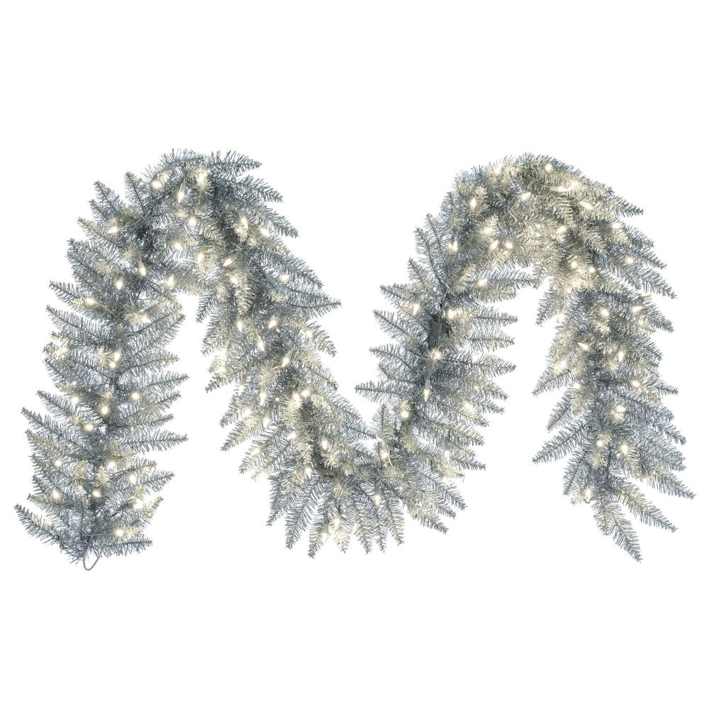 Vickerman Silver Artificial Christmas Garland