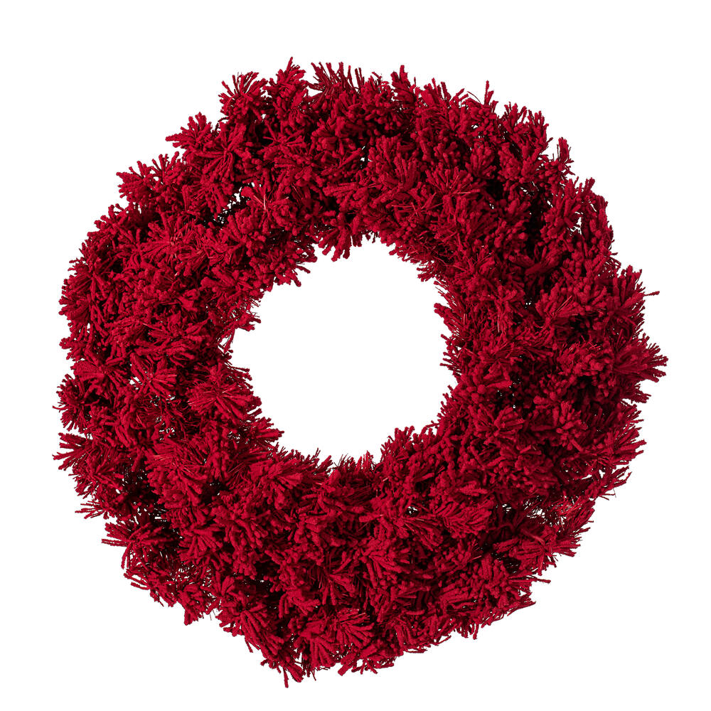 Vickerman Flocked Red Artificial Christmas Wreath