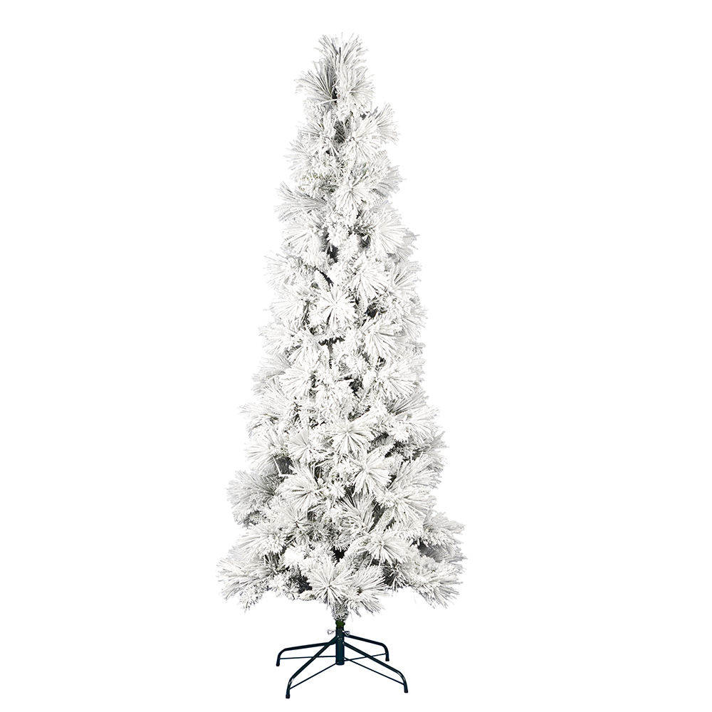 Vickerman Flocked Atka Pine Pencil Artificial Christmas Tree