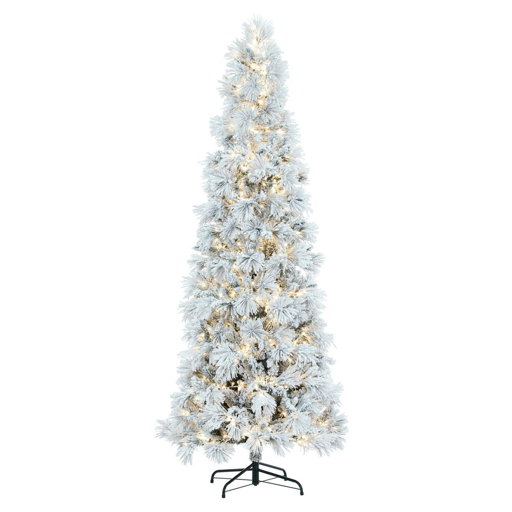 Vickerman Flocked Atka Pine Artificial Christmas Tree 3MM Warm White