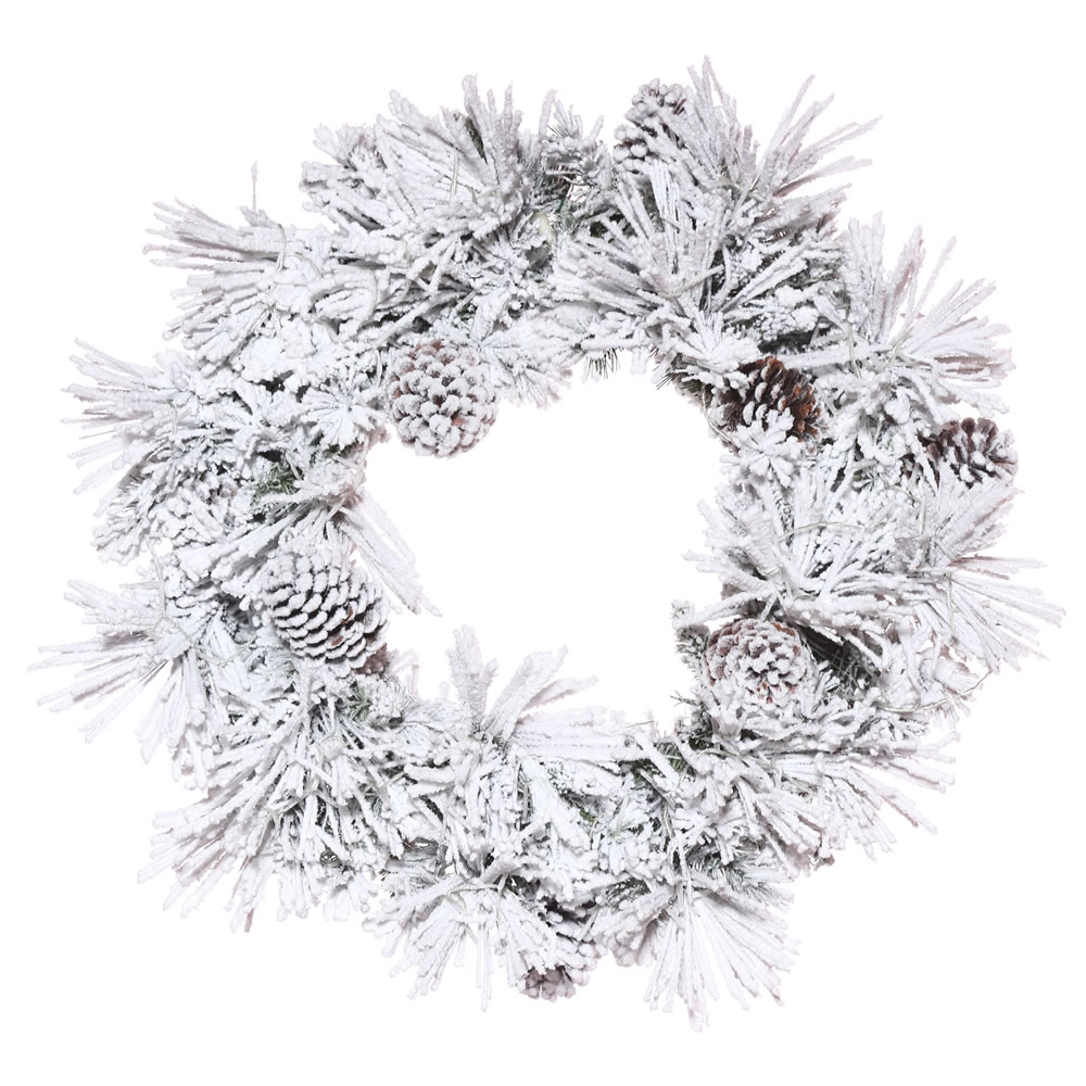 Vickerman Flocked Atka Artificial Christmas Wreath