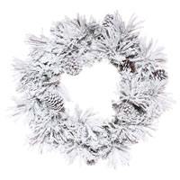 Vickerman Flocked Atka Artificial Christmas Wreath