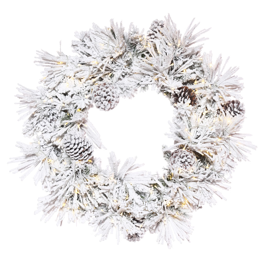 Vickerman Flocked Atka Artificial Christmas Wreath