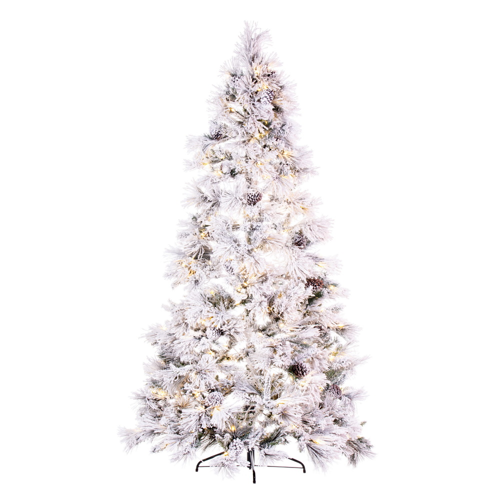 Vickerman Flocked Atka Slim Artificial Christmas Half Tree