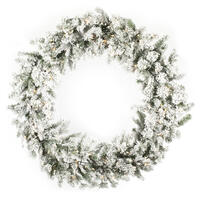 48" Flocked Kiana Wreath Dura-Lit 150WW