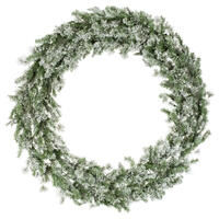 60" Flocked Kiana Wreath Dura-Lit 200WW