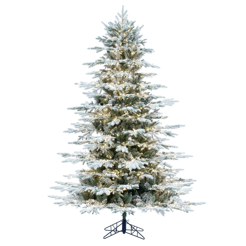Vickerman Flocked Kamas Fraiser Fir Artificial Christmas Tree 3MM Warm White