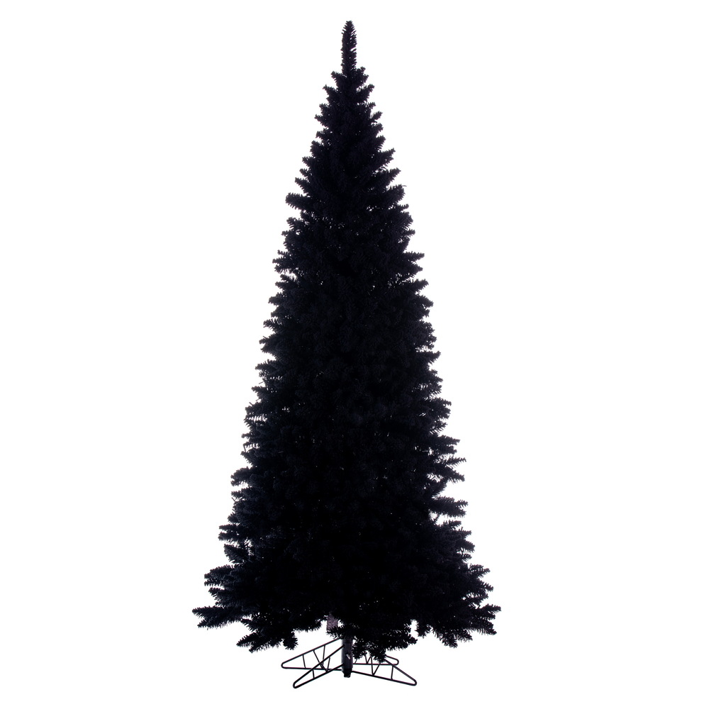 Vickerman Artifical Flocked Black Slim Fir Christmas Tree